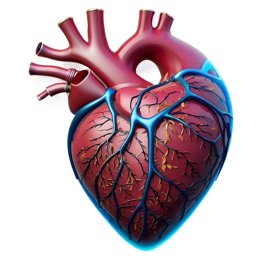 3d Heart With Veins Png 67