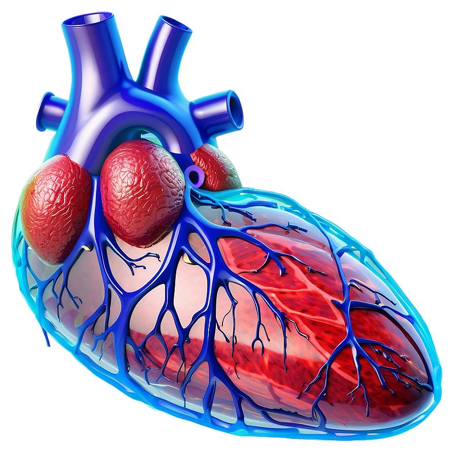 3d Heart With Veins Png Xwf44