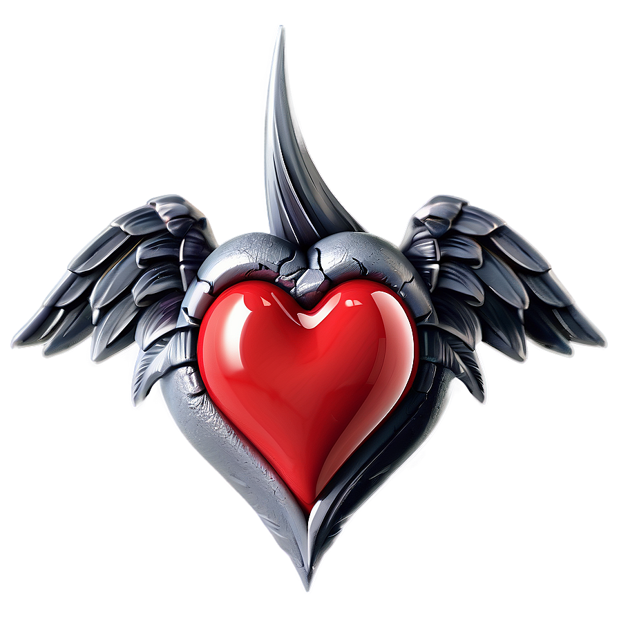 3d Heart With Wings Png 05252024