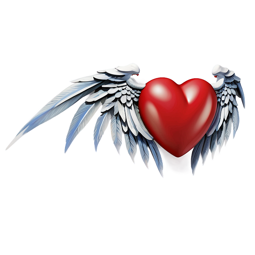 3d Heart With Wings Png Drb5