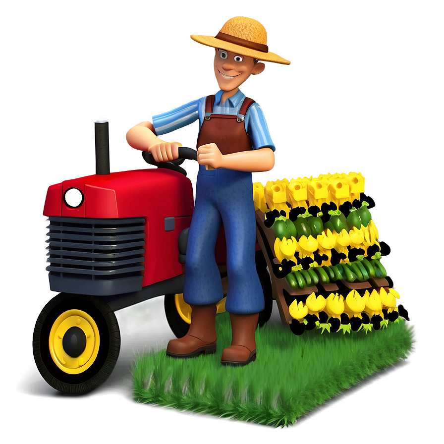 3d Man Farmer Png Mov58