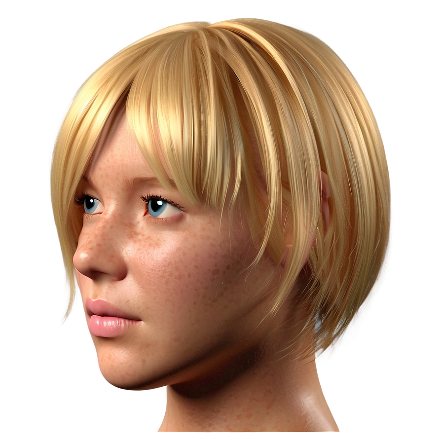 3d Model Blond Hair Png 06262024