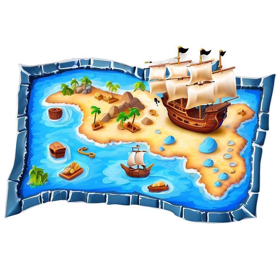 3d Pirate Treasure Map Png 05212024