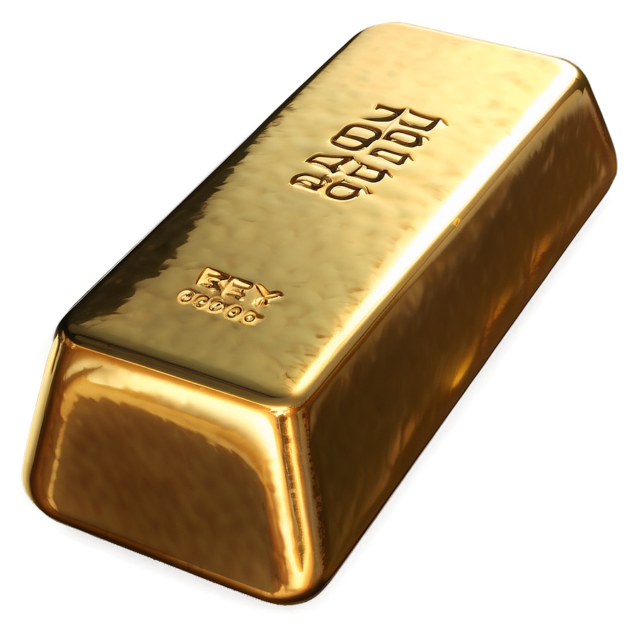 3d Rendered Gold Ingot Png Uaj86