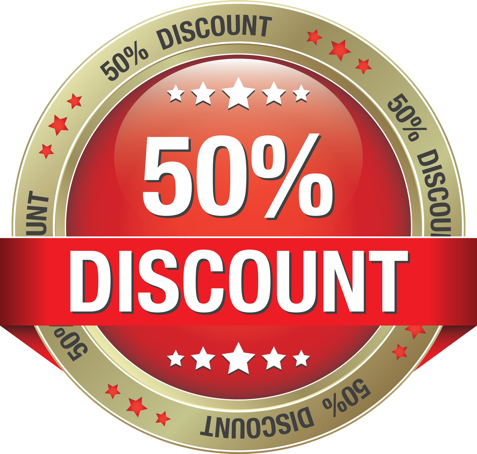 50 Percent Discount Badge