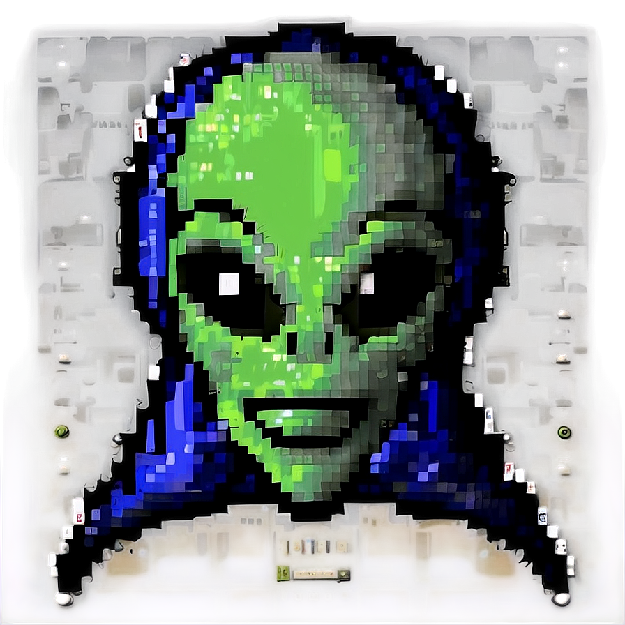 90s Pixelated Alien Png Ahy