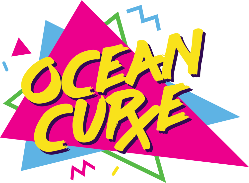 90s Retro Style Ocean Curve Graphic