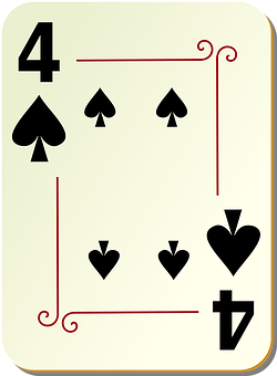 A Card With A Four Of Spades