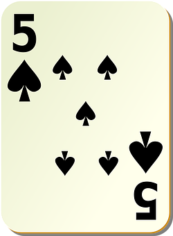 A Card With A Number Of Spades And A Number On It