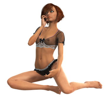 A Cartoon Of A Woman In Lingerie