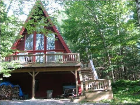 A Frame Cabininthe Woods