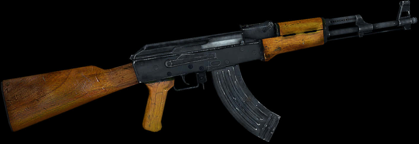 A K47 Assault Rifle Black Background