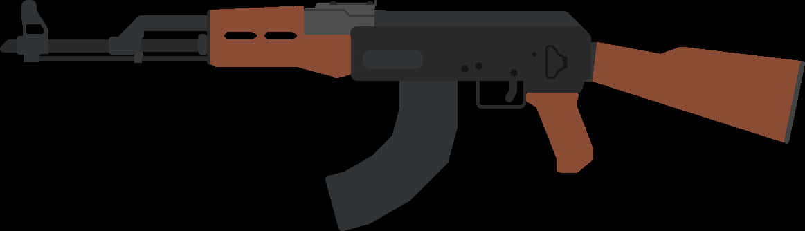 A K47 Assault Rifle Vector Illustration