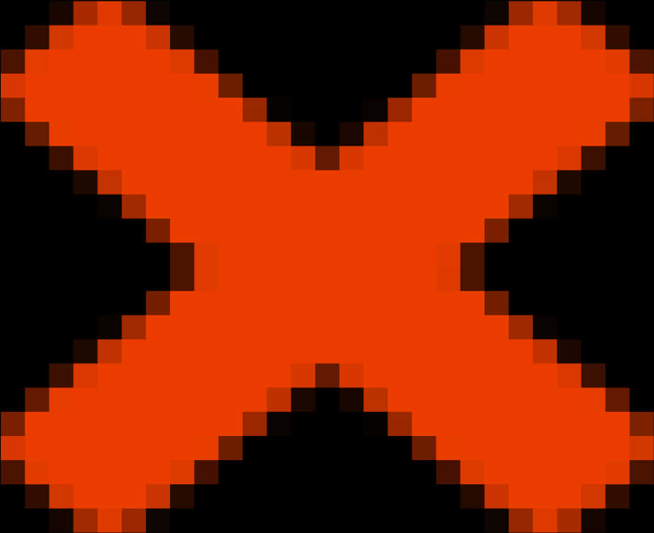 A Red X On A Black Background