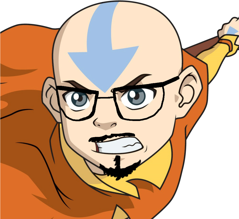 Aang Cartoon Character Glasses Beard