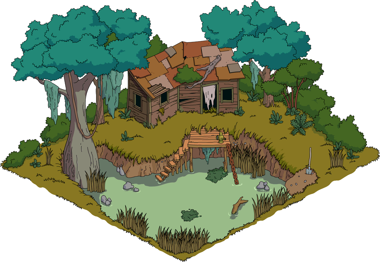 Abandoned Cabin Island Illustration