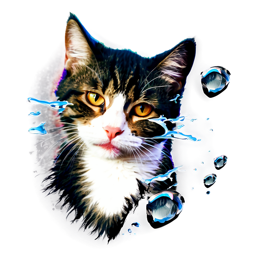 Abstract Art Crying Cat Png Jsc87