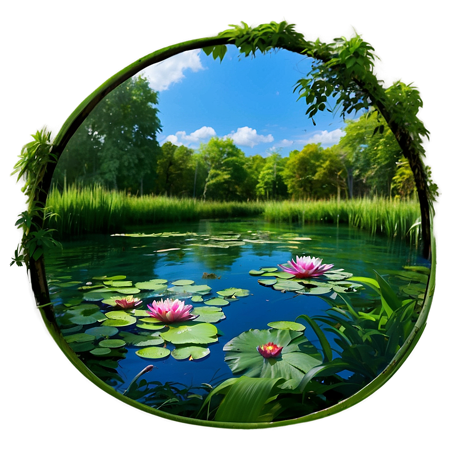 Abstract Art Pond Png 06122024