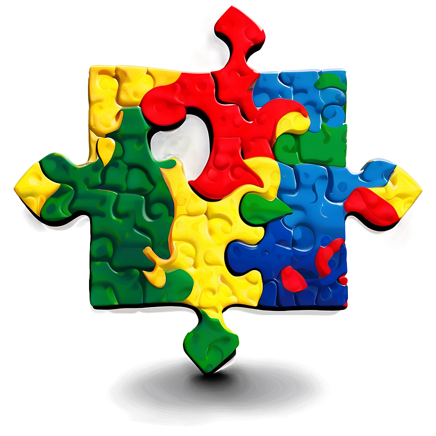 Abstract Autism Puzzle Design Png 98