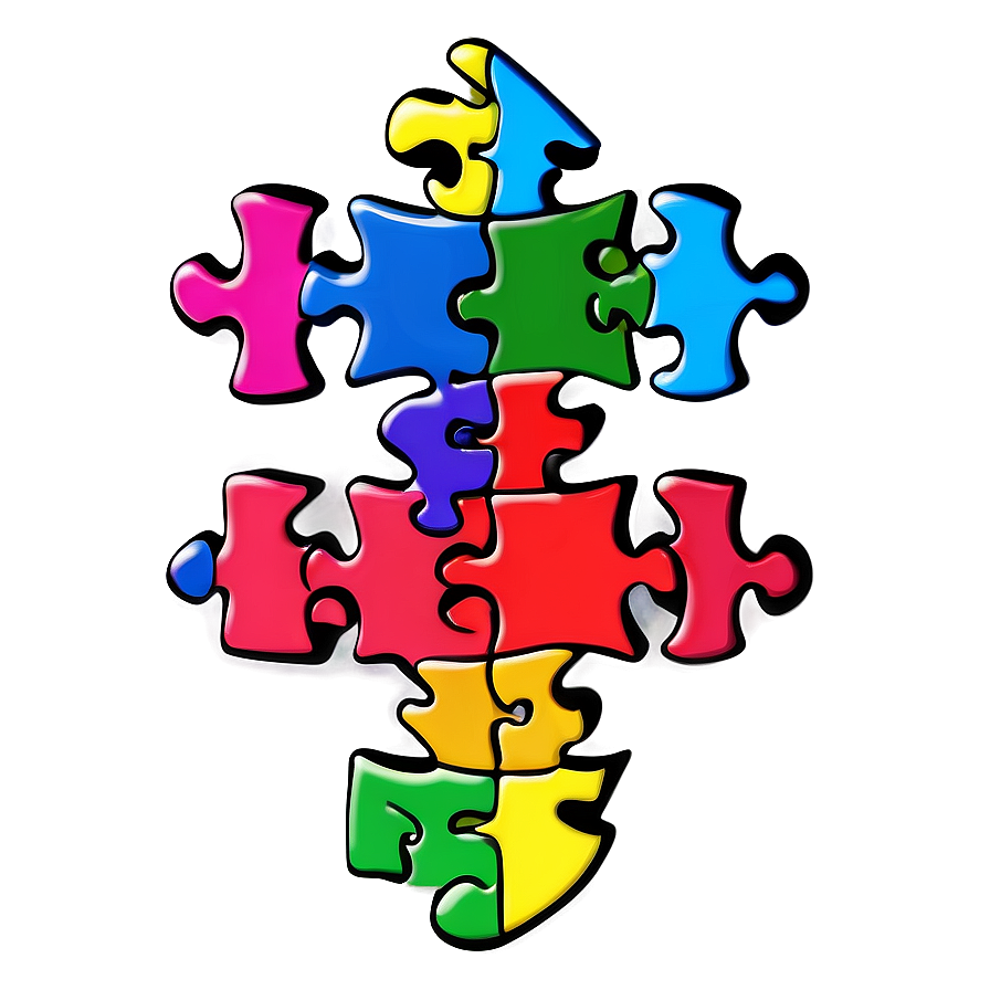 Abstract Autism Puzzle Design Png Xxa