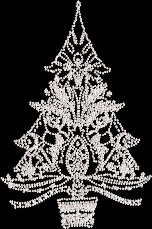 Abstract Beaded Christmas Tree Design