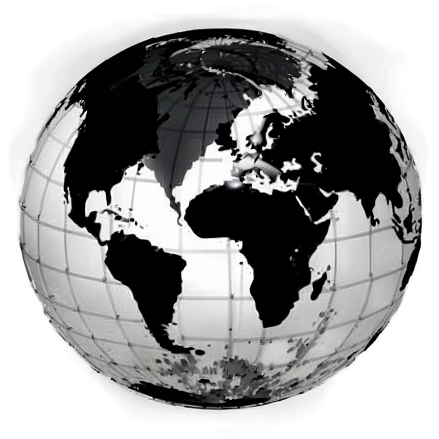 Abstract Black And White Globe Png Gpo