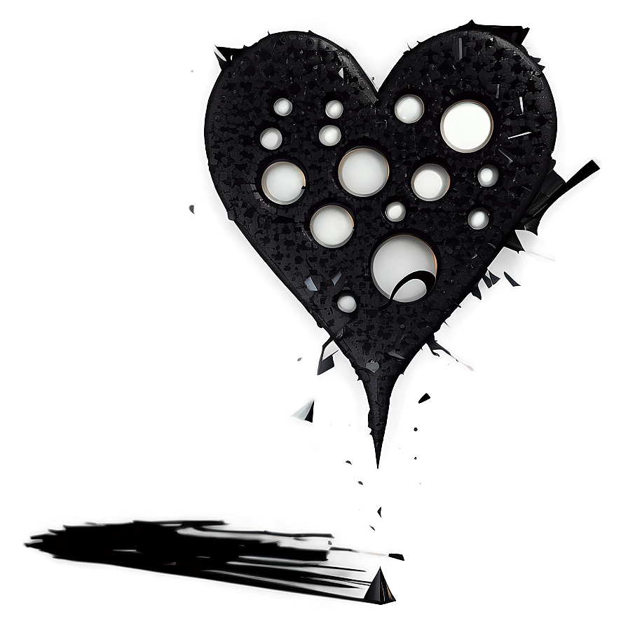 Abstract Black Broken Heart Png 46