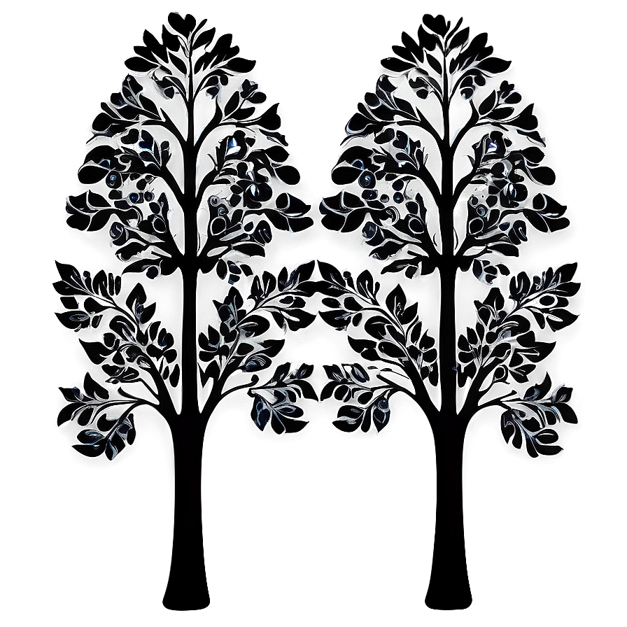 Abstract Black Trees Design Png Osn