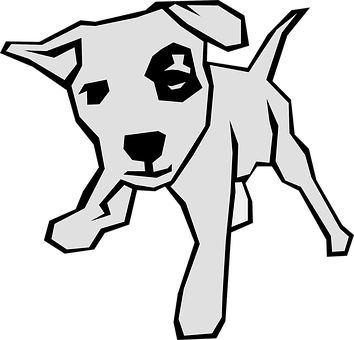 Abstract Blackand White Dog Illustration