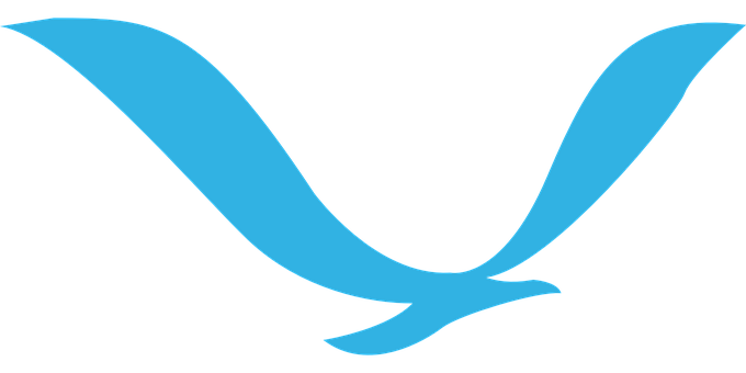 Abstract Blue Bird Silhouette