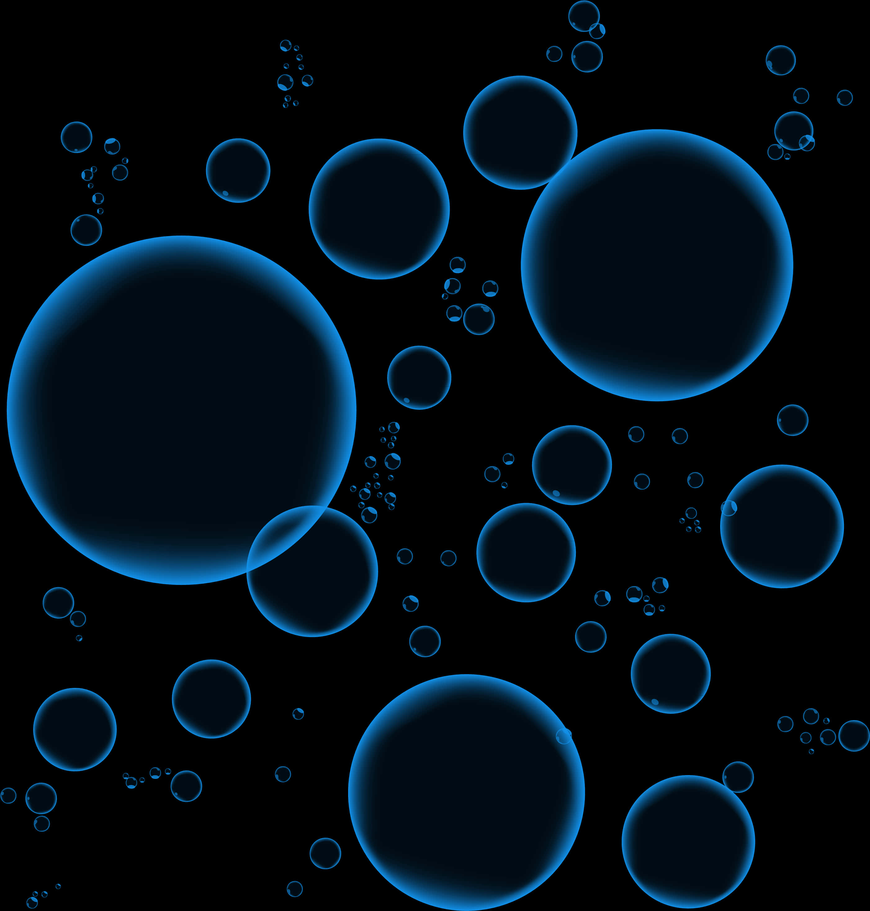 Abstract Blue Bubbles Background