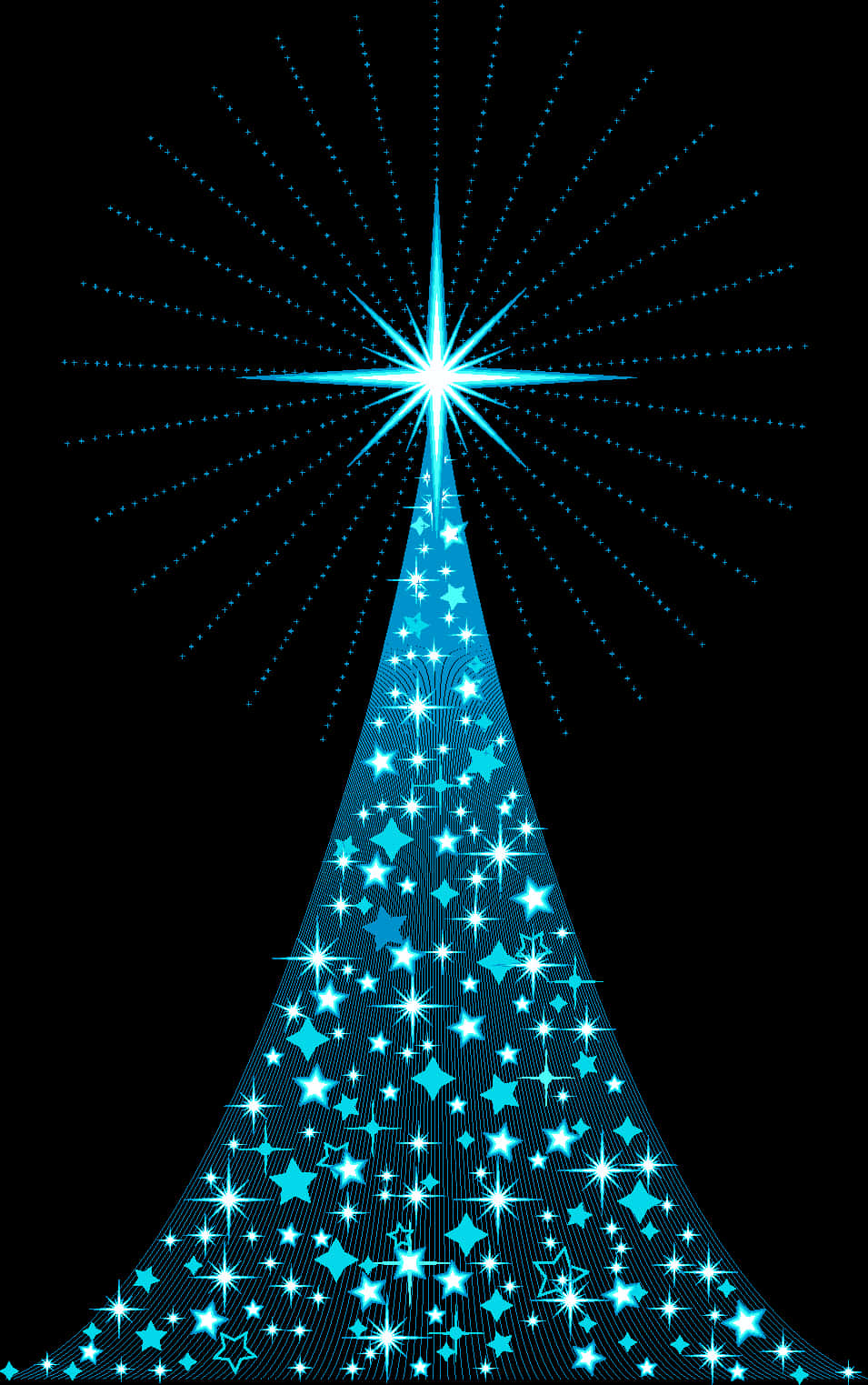 Abstract Blue Christmas Tree Design