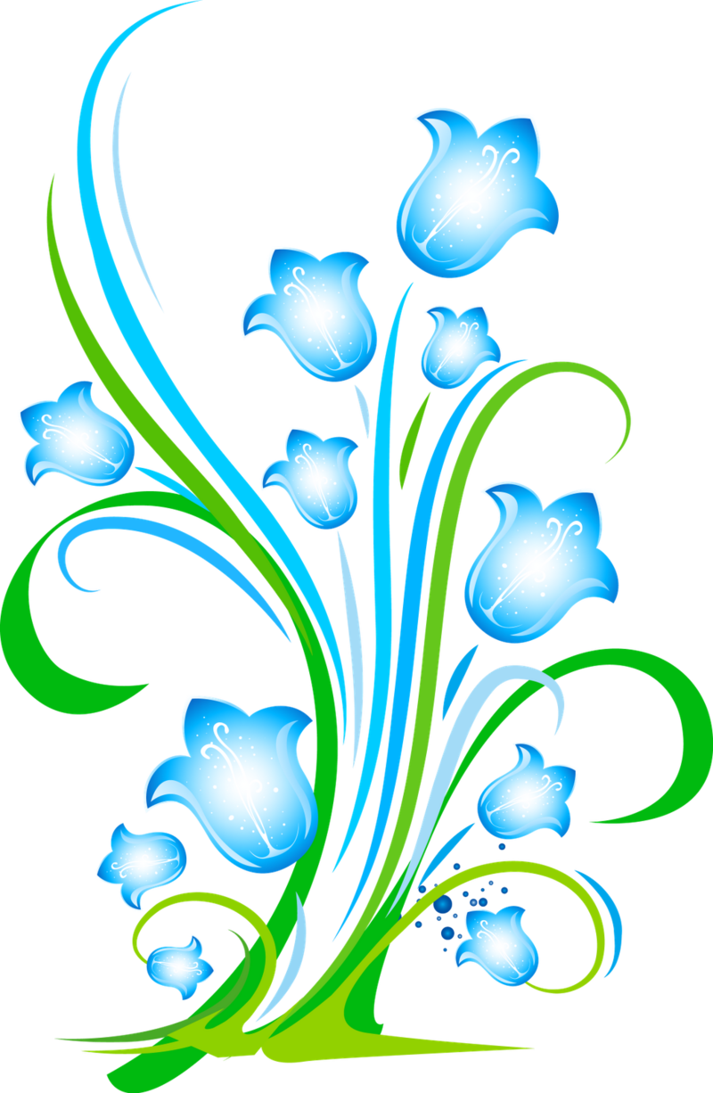 Abstract Blue Floral Design