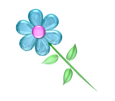 Abstract Blue Flower Illustration