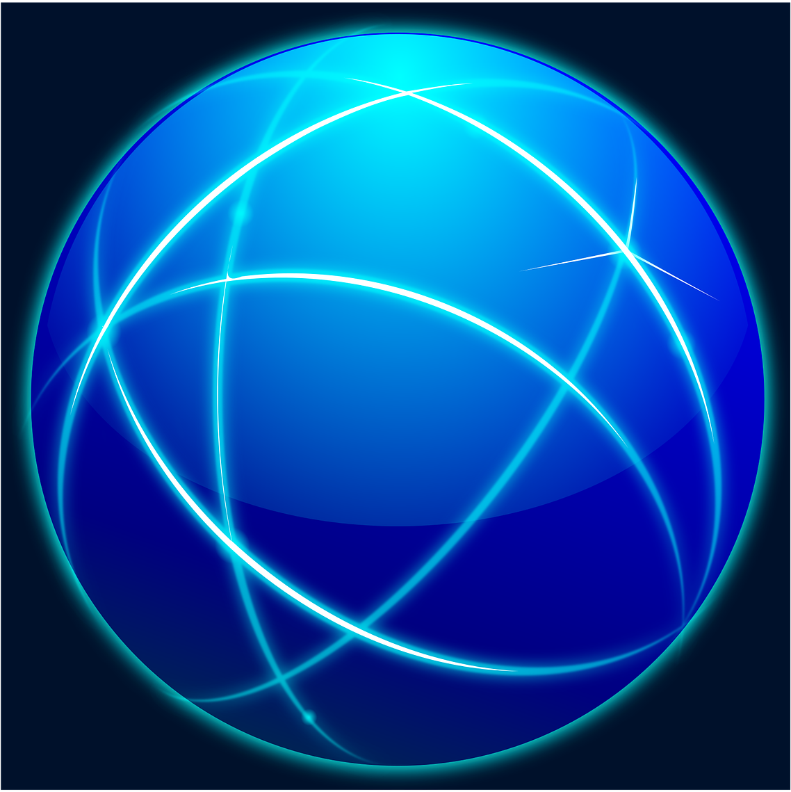 Abstract Blue Glowing Sphere