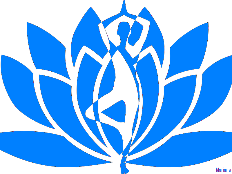 Abstract Blue Lotus Graphic