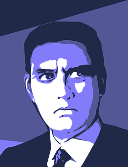 Abstract Blue Man Portrait