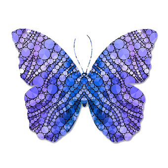 Abstract Blue Purple Butterfly Art