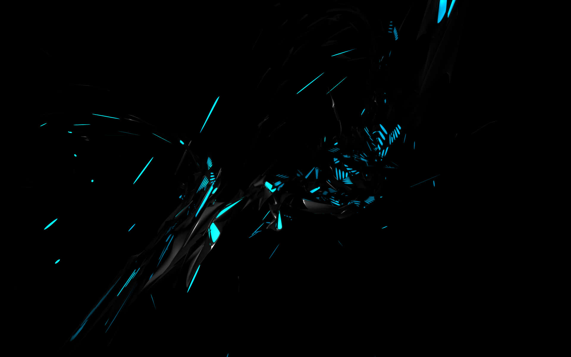 Abstract Blue Shardson Black Background