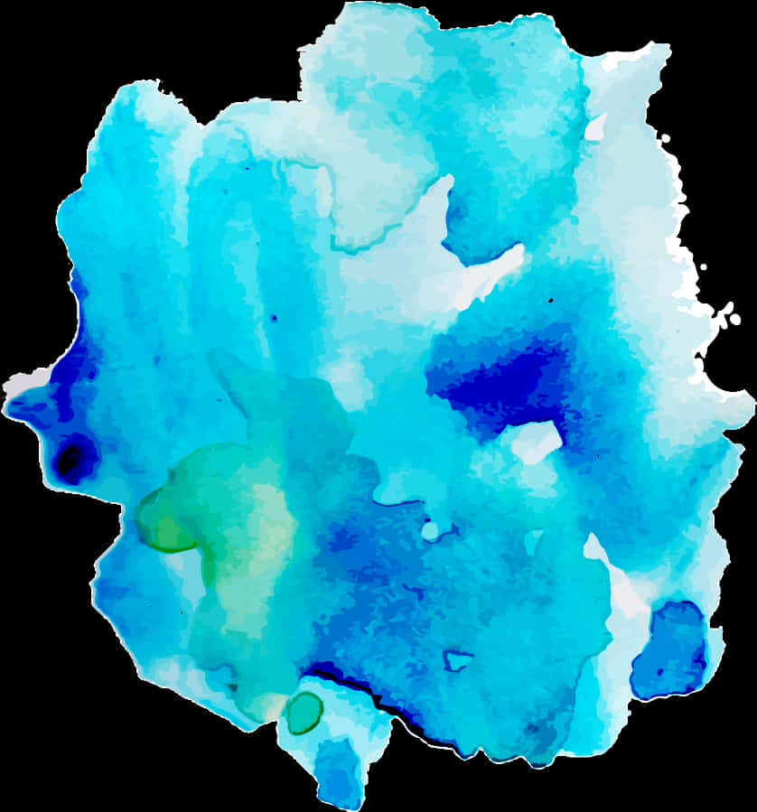 Abstract Blue Watercolor Splotch