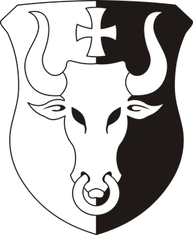 Abstract Bull Shield Emblem