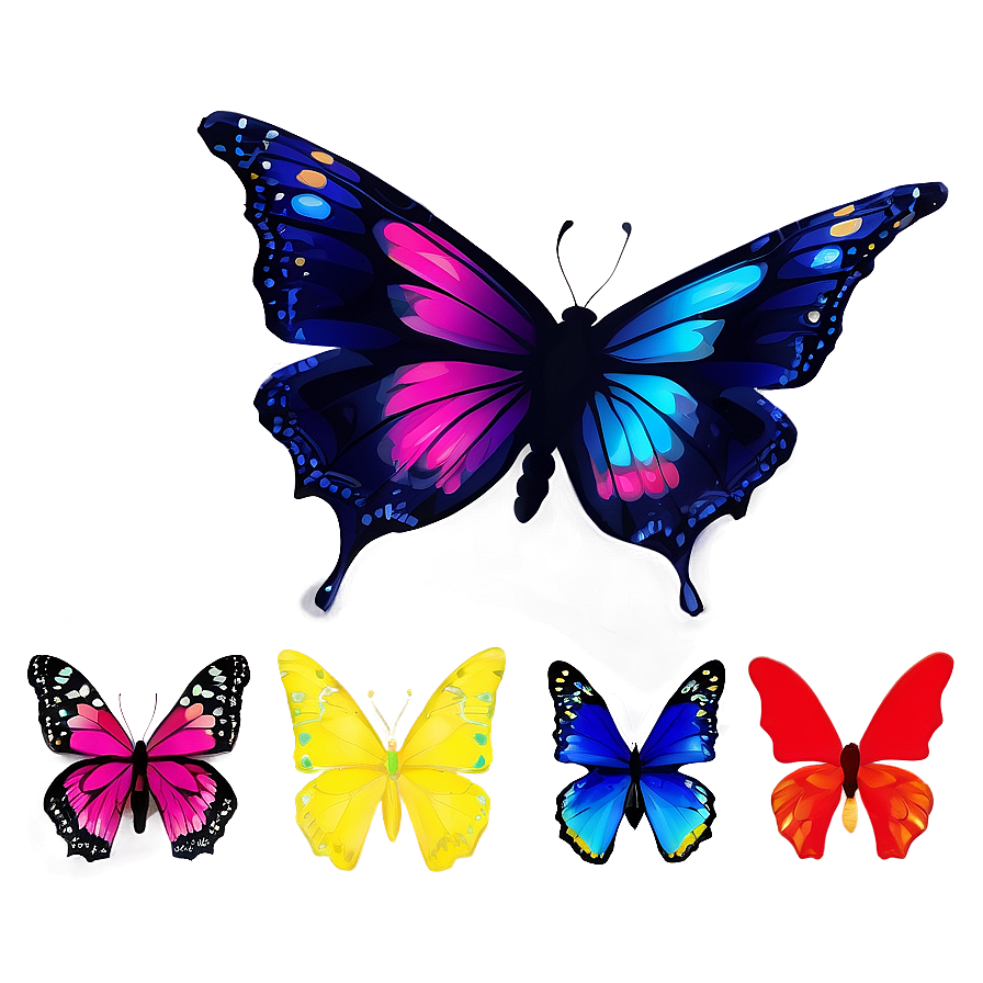 Abstract Butterflies Png Pek61