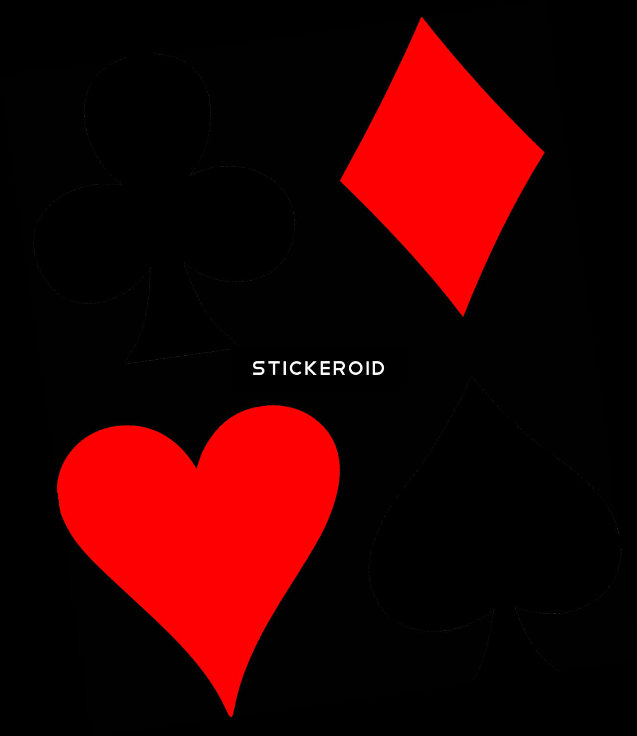 Abstract Card Suits Red Black