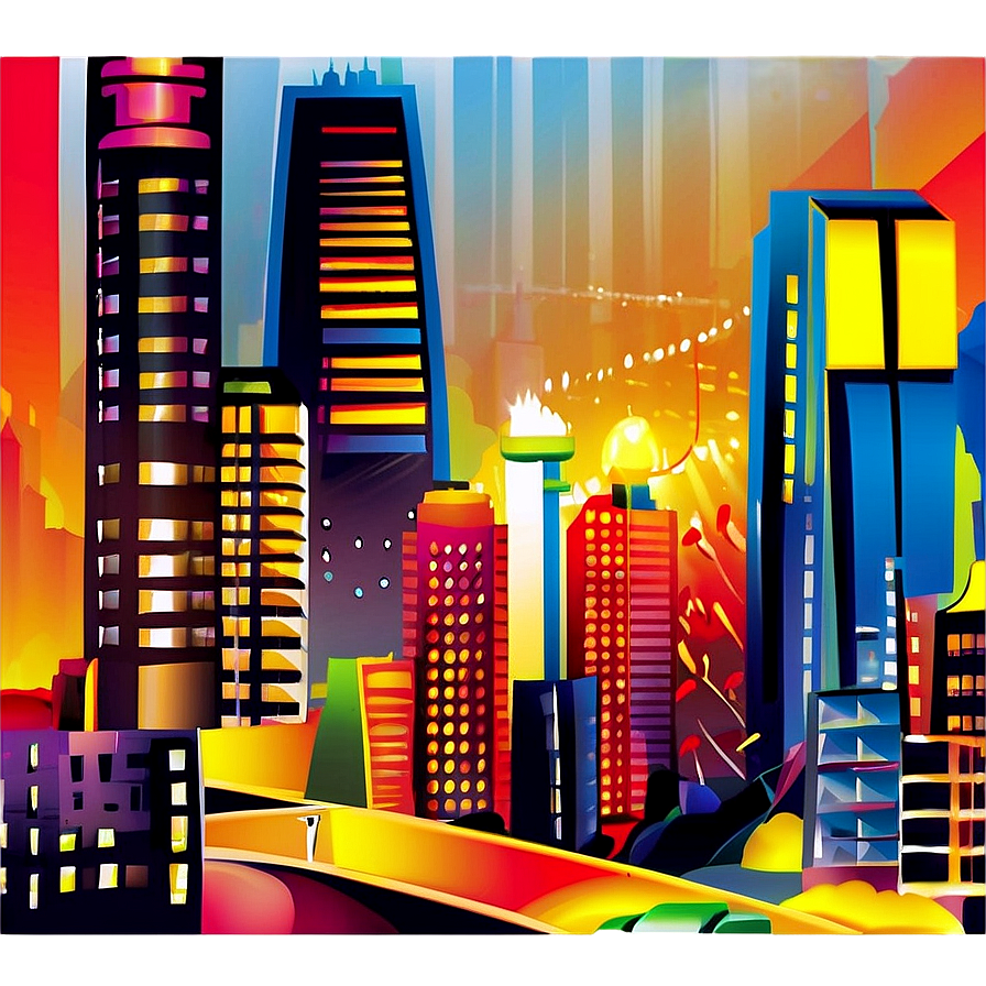 Abstract Cityscape Graphic Png Fij