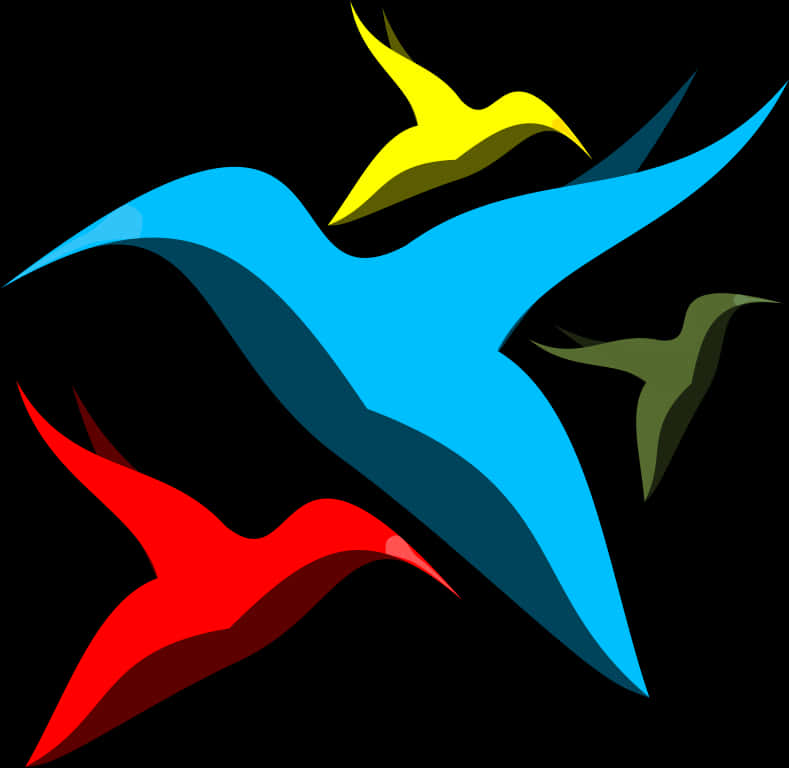 Abstract Colorful Birds Vector