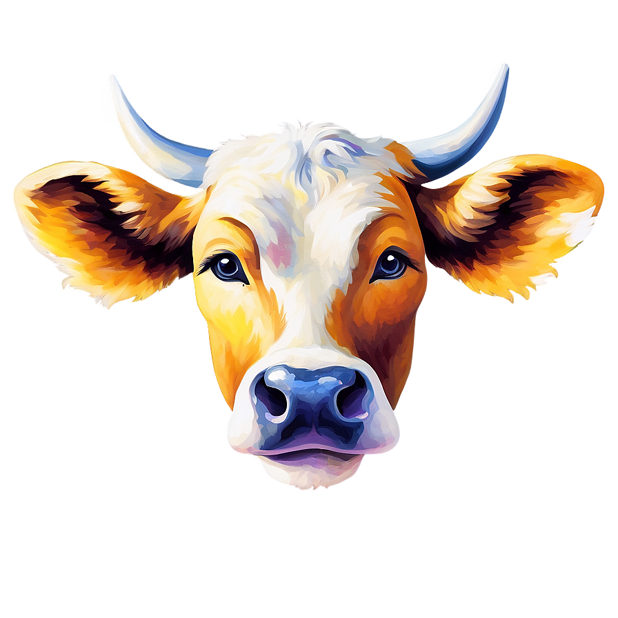 Abstract Cow Face Art Png Rxd