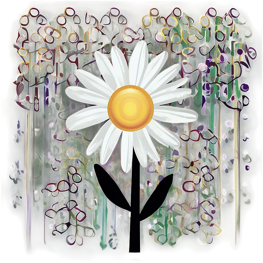 Abstract Daisies Art Png Doc