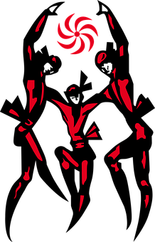 Abstract Dancer Silhouette Red Black Image
