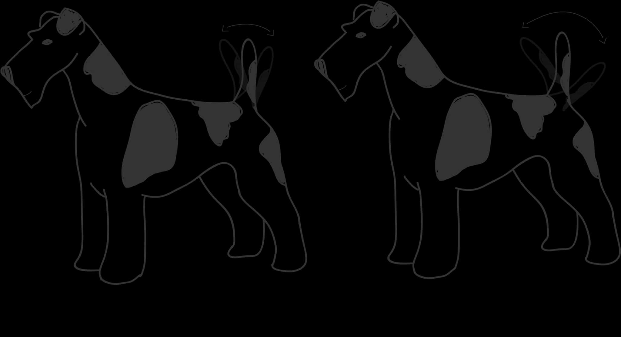 Abstract Dog Silhouettes