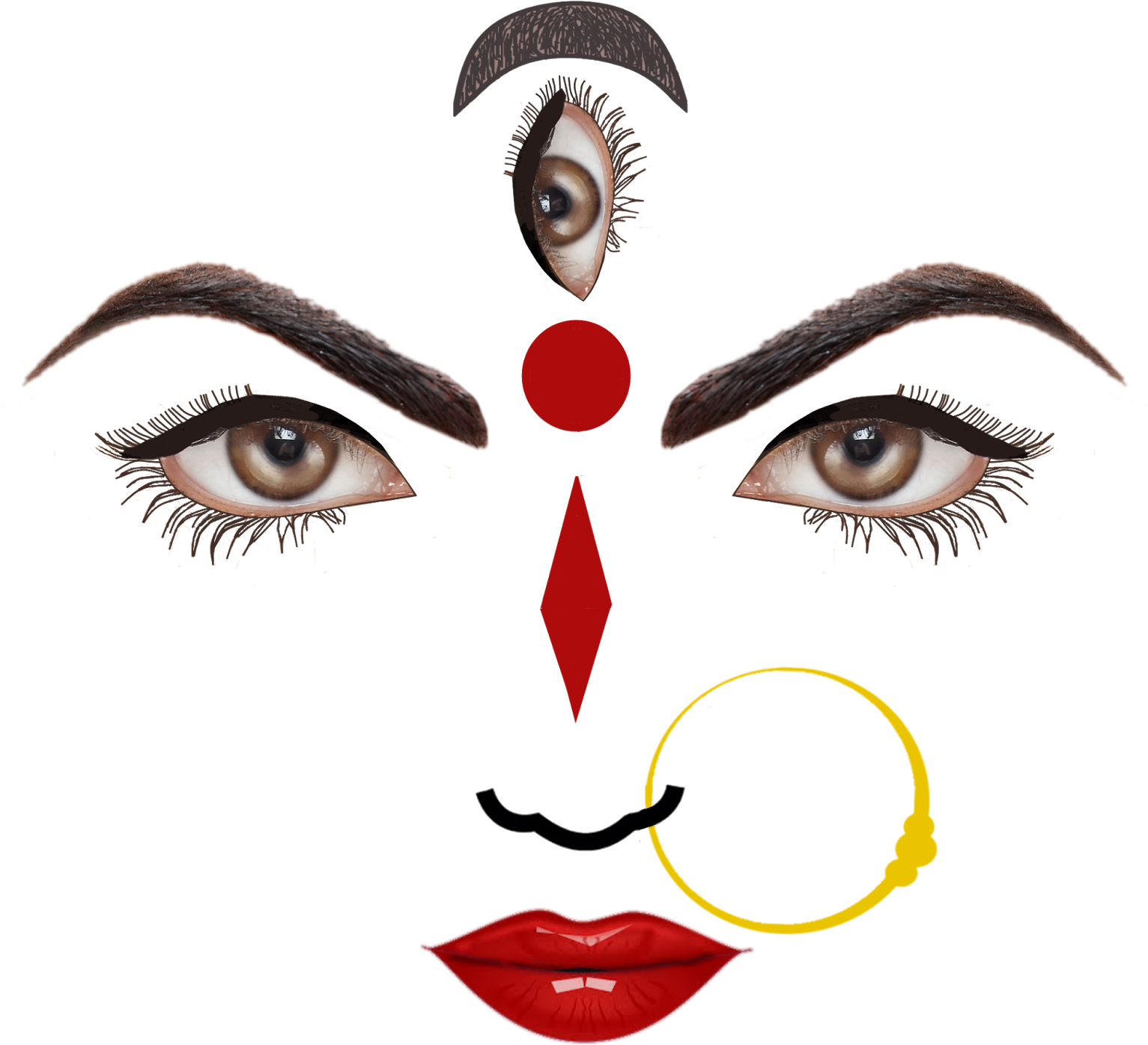 Abstract Durga Face Artwork